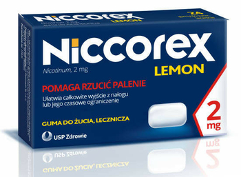 NICCOREX Lemon 2mg x 24 gumy do żucia
