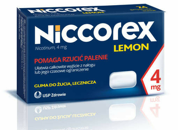 NICCOREX Lemon 4mg x 24 gumy do żucia